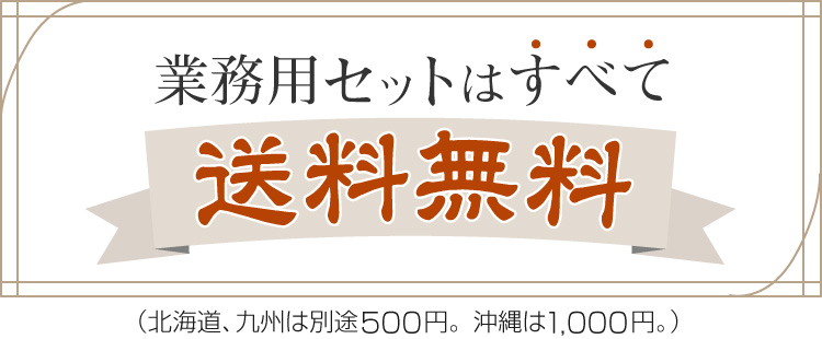 業務用セットはすべて送料無料