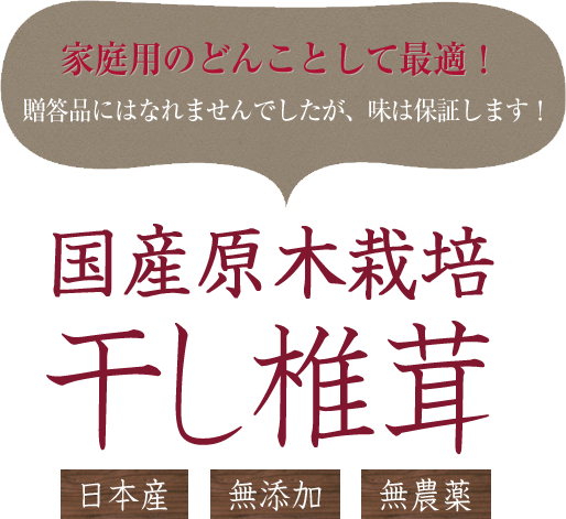 国産原木栽培干し椎茸 日本産 無添加 無農薬